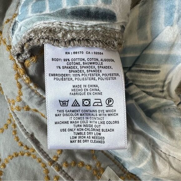 Anthropologie Relaxed Circle-Embroidered Chino Pants Sz 25 - Picture 9 of 16